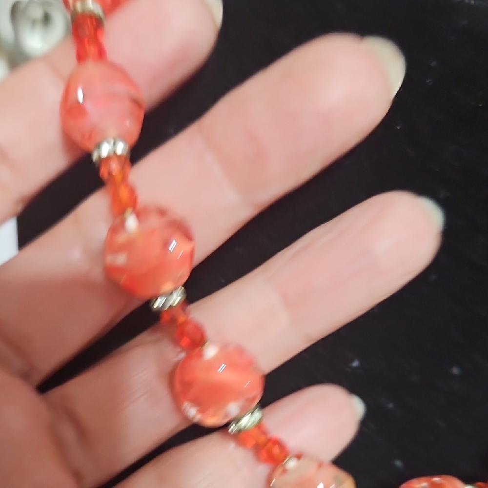 Miriam Haskell Elegant Murano Beaded Necklace with Rhinestone Accents - Picture 4 of 8